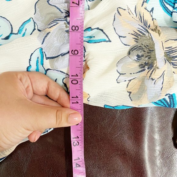 Monteau Floral One Shoulder Ruffle Dress M - Picture 7 of 8